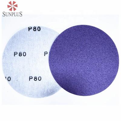 China Auto Repair Sunplus Factory Direct Supply Purple Abrasives Sand Disc 6 Inch Dry Sandpaper for sale