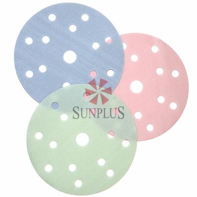 China Sandpaper Exporter Sunplus Soft Flexible Film Disc Sand Paper For Auto Body Abrasives Polishing Makers 150mm for sale