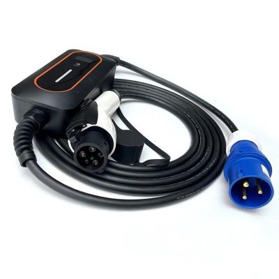 China SAE J1772 Tipo 1 Carregador EV Azul CEE Plug 7Kw 32A Carregador EV portátil à venda