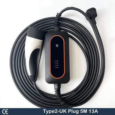 China Portable EV Charger 16A 32A Mobile Electric Vehicle Car Charger Type 1 Type 2 EV Charging Cable Level 2 EV Charger for sale