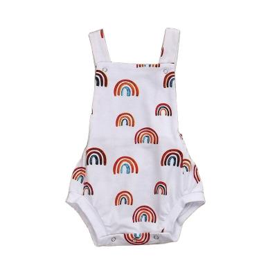 China Custom Baby Romper Baby Girl Summer Sleeveless Cotton Romper Custom Printed Soft 100% Cotton Romper Simple Cute Baby Romper for sale