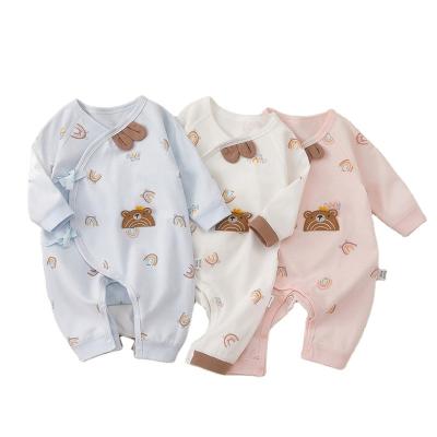 China Custom Baby Romper 100% Cotton Long Sleeve Baby Romper For Winter Print Wholesale Knitted Custom Jumpsuit for sale