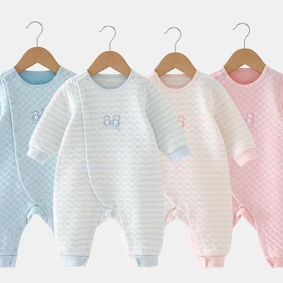 China Custom Made Baby Romper Newborn Baby Cotton Rompers Toddler Pajamas Simple Long Sleeve Clothing For Baby for sale