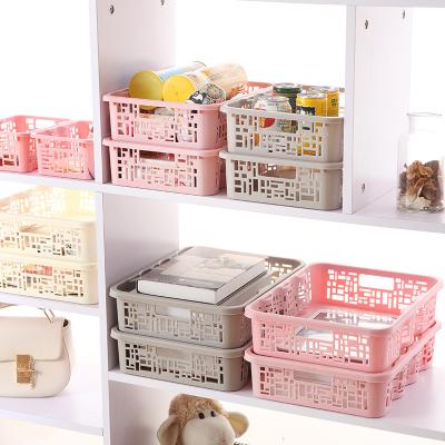 China New Design PP Minimalist Storage Basket Sundries Plastic Storage Box Desktop Organizer for sale