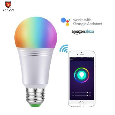 China Dimmable RGB LED WiFi Remote Control Aluminum Colorful Light House WIFI Smart Home 7w E27 Alexa Tuya Google Bulb for sale