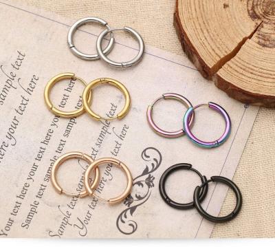 China Stainless Steel FASHIONABLE Hypoallergenic Hoop Earrings Minimalist Simple Round Huggie Hoop Earrings For Men Girls Women Unisex for sale