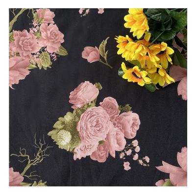 China New Fashion Korea Flower Garden Style Pure Large Silk Textile 100%Polyester Printed Fabric For Making Dress Garment Shirts for sale