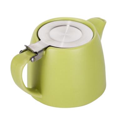 China Mini Tea Maker 500ml Sustainable Green Ceramic Teapot Smart Kettle for sale