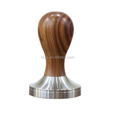 China Sustainable Steel+wooden 49-58.35mm Stainless Coffee Bean Tampler Can Customize Rosewood Tampers for sale