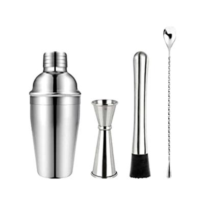 China Messy Person Simple Viable Jigger Shaker Bottle For Home Bars Cocktail Shaker Set With Bartender 4pcs Kit for sale