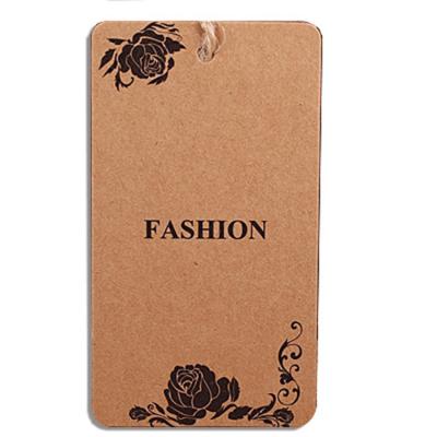 China Wholesale Garment Hang Tags Recyled Custom Kraft Paper Clothing Tags Wax String Jeans Leather Logo Tag Custom Hangtags for sale