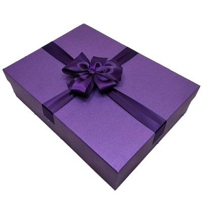 China Recyclable High End Gift Box Rectangular Ribbon Bow Wedding Dress Suit Rectangular Gift Packaging Box Custom for sale