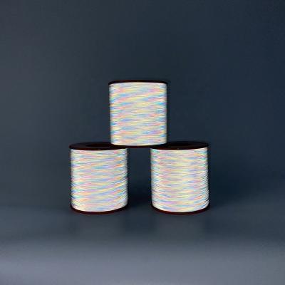 China Factory Wholesale 0.5mm Safety Double Side Iridescent Warning Reflective Yarn For Knitting for sale