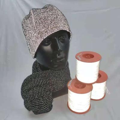 China Safety warning 0.5mm gray double-sided reflective yarn with high sales volume is used for knitting. for sale