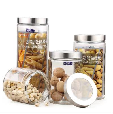 China Storage Bottles Naji Glass Sealed Jar Storage Bottles Jar Cookie Canister Dried Fruit Canister Snack Tea Canister for sale