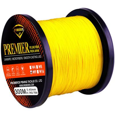 China Colorfast 300M 9 Braided 0.14mm-1.0mm Multiple Color PE Indelible Fishing Line for sale