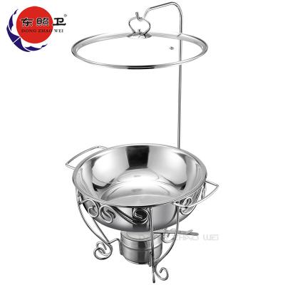 China Eco-friendly Silver Hotel Buffet Food Grade Stainless Steel Chafing Dish Buffet Set With 8l Glass Lid Around Chafing Dish for sale