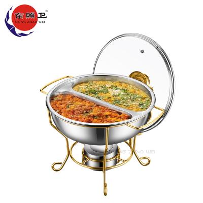 China Home New Arrival Buffet Heating Element Chafing Dish Eco-friendly Food Warmers Use 8L 2 Pan Chafing Dish for sale