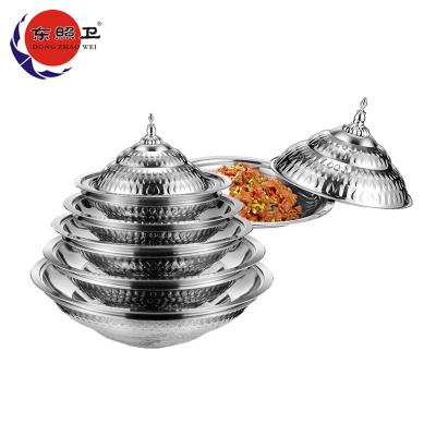 China Durable OEM Modern Stainless Steel Plate Silver 50cm Dish With Lid Breakfast Basket 410 Stainless Steel Tray Silver Serving Dish for sale