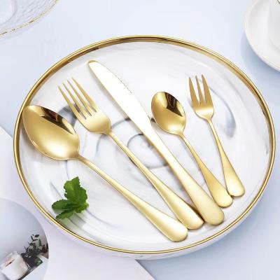 China Home& Hotel& Wholesale High Quality Restaurant Restaurant Home Set Stainless Steel Set 5pcs Flat Dinnerware for sale