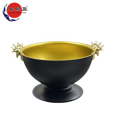 China Stocked Metal Ice Bucket Bar Ware Hotel 201 Stainless Steel 38cm Series Gold Antler Black Ice Buckets for sale