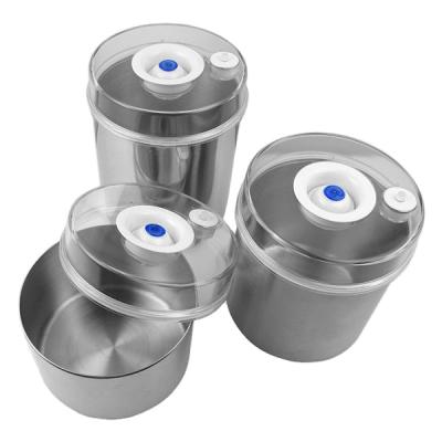 China Freshness Preservation 700mL 1000Ml 1300ML Vacuum Stainless Steel Canister 3 Pieces For 1 Set for sale