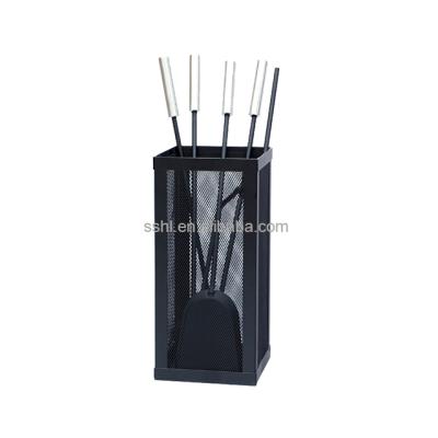 China Hot Sale Metal Factory Supply Fireplace Accessories Fireplace Tool Kit Poker Log Firewood Tongs Rack Indoor Tool Kit for sale