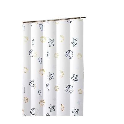 China Sustainable Popular Customizable Cute Children's Starfish Shell Pattern Kids Waterproof Shower Curtain for sale