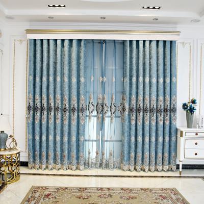 China Luxury High Quality Blackout Embroidery Drapes Window Curtain For Living Room for sale