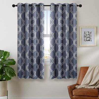 China Classic blackout grommet top-printed blackout curtains for a stylish new living room for sale