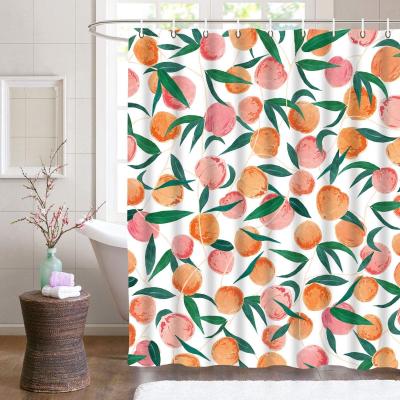 China Customized Modern European Style Children's Bathroom Fruit Print Hotel Shower Curtain for sale