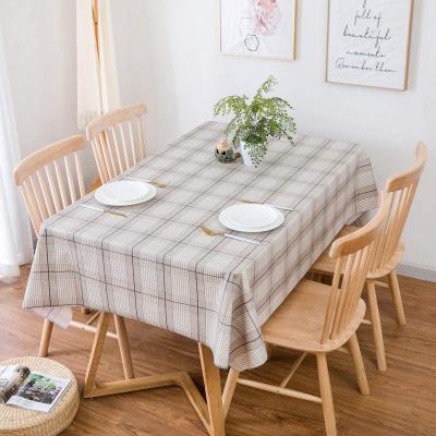 China Waterproof 2021 Fall New Style Hot Customizable Plaid Design PVC Table Cloth for sale