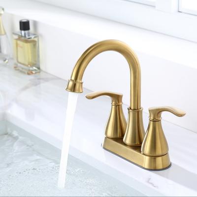 China Bathroanime Sink Faucet Figures Maps Gold Basin Faucets Step Down Double Faucet Handle 2 Holes Deck Mounted 4