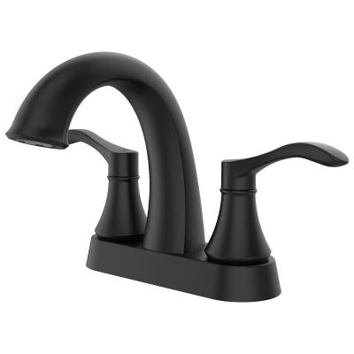 China 2-Handle 4-Inch Matte Black Bathroom Faucet, Bathroom Vanity Sink Faucets With Auto Drain And Supply Hoses for sale