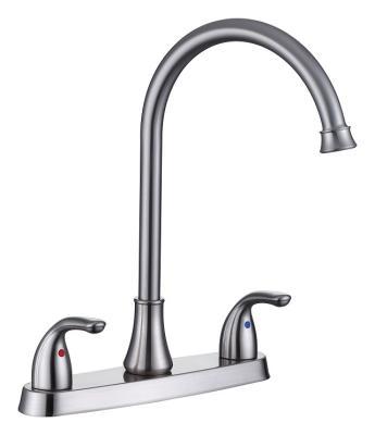 China Widespread 8 Inch Brushed Sink Faucet Two Handles Nickel Kitchen Sink Faucet, Stainless Steel High Arc Kitchen Sink Faucet, for sale