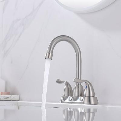 China Metered Faucets Double Handles Basin Faucet Adapter For Sale Sink Faucet Stainless Steel Brass Pipe Bathroom for sale