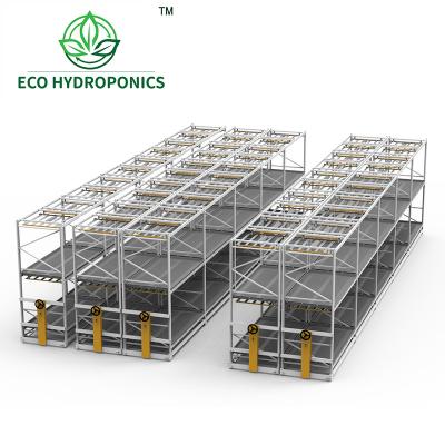 China Convenient Installation And Saving Planting Space Multi Level Grow Rack System Vertical Rolling Benches With Tray For Medicinal Plants for sale