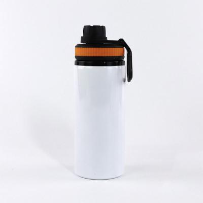 China Sustainable Wide Mouth 600ml Sublimation Blank Transfer Printing Aluminum Sports Water Bottle With Pop Lid for sale