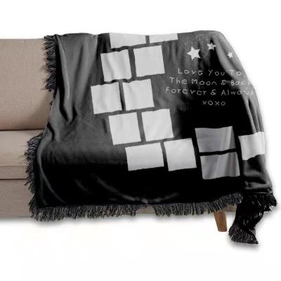 China Wholesale Moon Heart Flannel Anti Dust Mite Sublimation Blanket Office Sofa Blanket Cover Blanket for sale