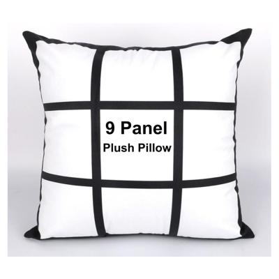 China Anti Dust Mites 40x40cm Sublimation Blank 9 Panel Pillow Case Advertising Pillow Cover Cushion Cover for sale