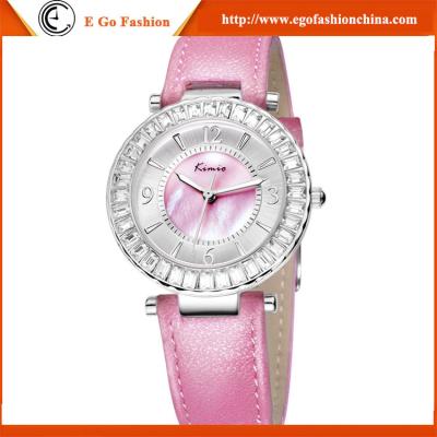 China KM03 Fashion Jewelry Luxury Rhinestone Watch for Woman Female KIMIO Leather Quartz Watch for sale