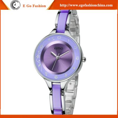 China KM09 Fashion Jewelry Watches Woman Stainless Steel Pink Quartz Analog Watch Bracelet Watch for sale