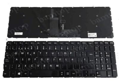 中国 102 のキーの注文のスペインのバックライトを当てられたラップトップのキーボードの低い電力の消費 OEM 販売のため