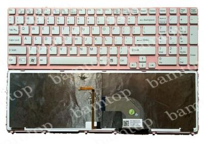 China Sony Vaio SVE151 US Laptop Keyboard Layout , LED Backlight Keyboard With Pink Frame for sale