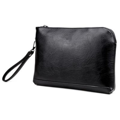 China ENGLAND STYLE Large Capacity Casual Solid Color Men Leather Envelope Clutch Bag for sale