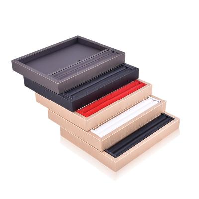 China PU Leather& Premium Velvet PU Leather Velvet Lining Ring Jewelry Storage Display Tray for sale