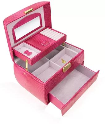 China 2022 Hot Selling PU Leather Storage Box Sustainable Easy Carry Makeup Box for sale