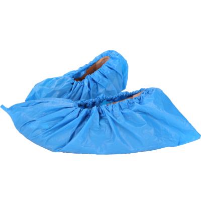 China Waterproof Disposable CPE Material Shoe Cover Non-slip Shoe Cover With Clips for sale