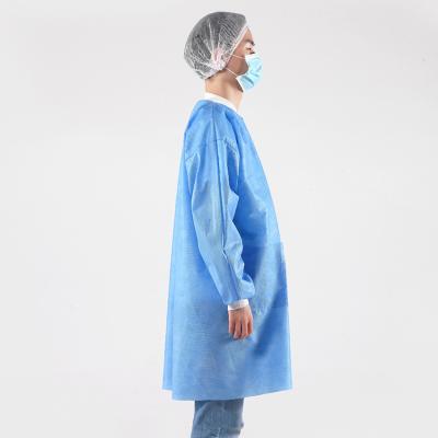 China Eco - Friendly Nonwoven Fabric PP Disposable Protective Blue Lab Coats for sale