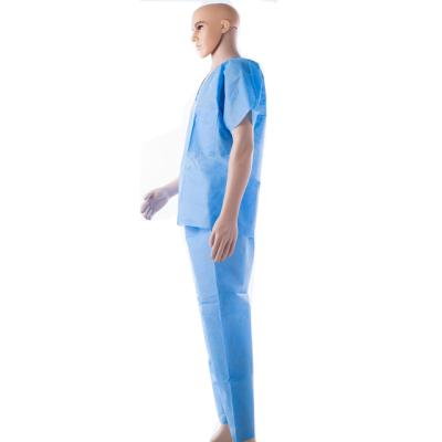 China Breathable SMS Patient Gown Custom Disposable Surgical Gowns Suits Nurse Hospital Uniform for sale